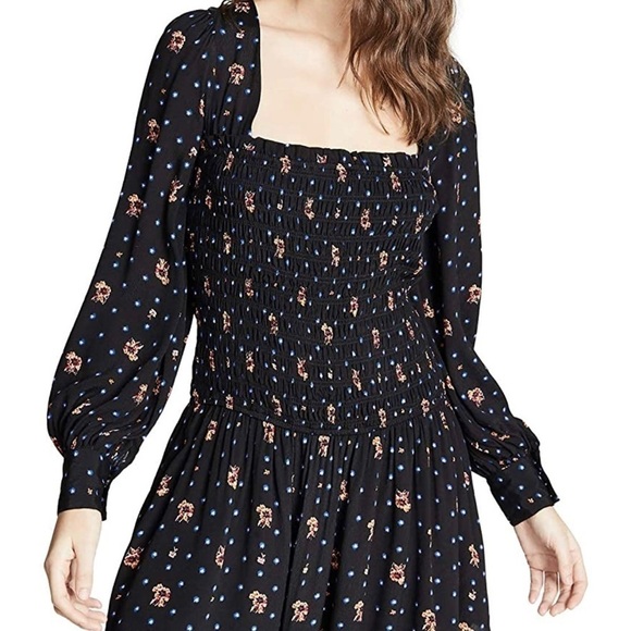 Free People Square Neck Mini Dress Size SP - Picture 3 of 17